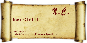 Neu Cirill névjegykártya